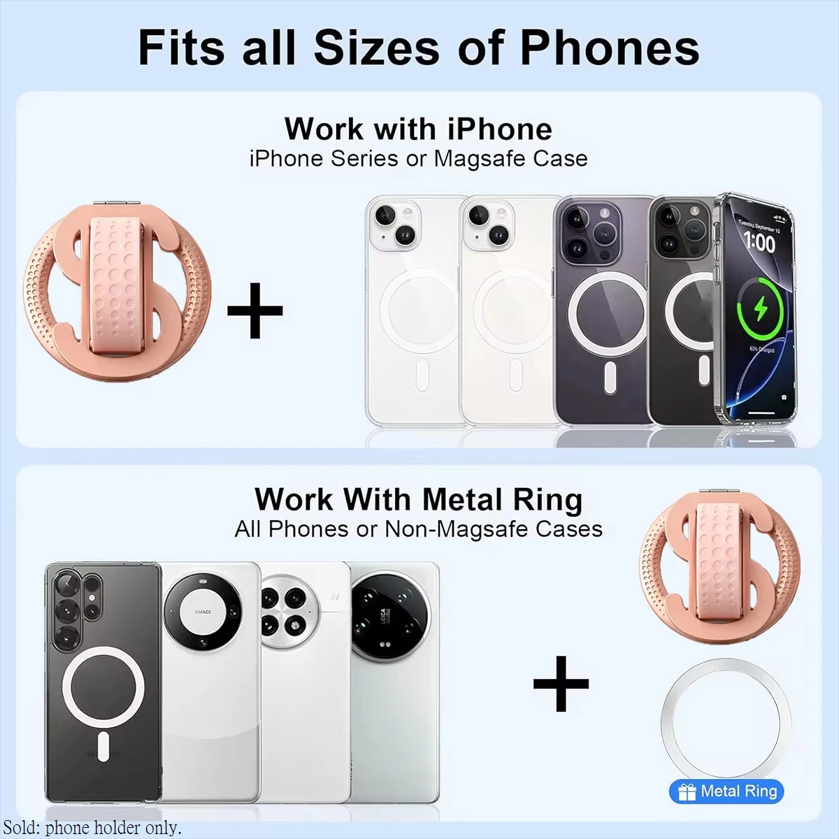 Magnetic Foldable Phone Holder with 360° Rotation