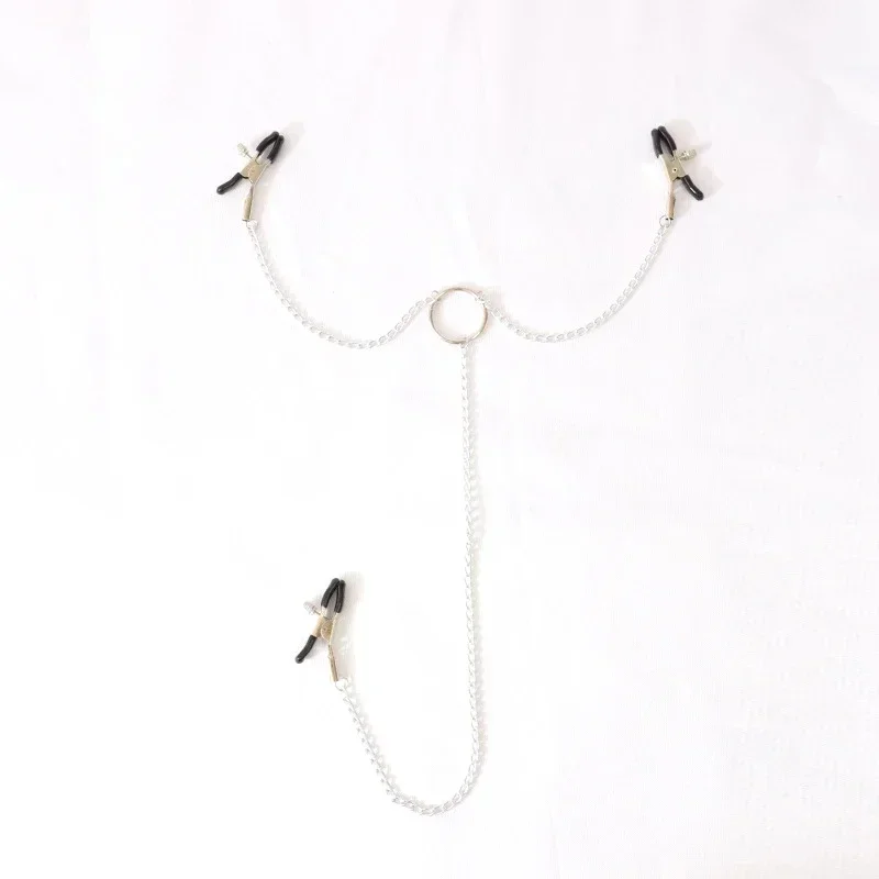 Sex Toys Breast Clamp Nipple Clip Sex Toy with Chain Festish Sextoy Stainless Steel Metal Sex Slaves SM Kit 3 Clips 3 Chains Set