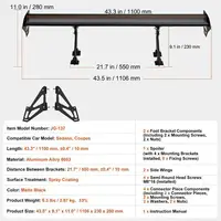 GT Wing car spoiler, 110 cm universal spoiler with single deck, adjustable lightweight aluminum, car rear spoiler wing, racing spoiler BGW/JDM drift black 8