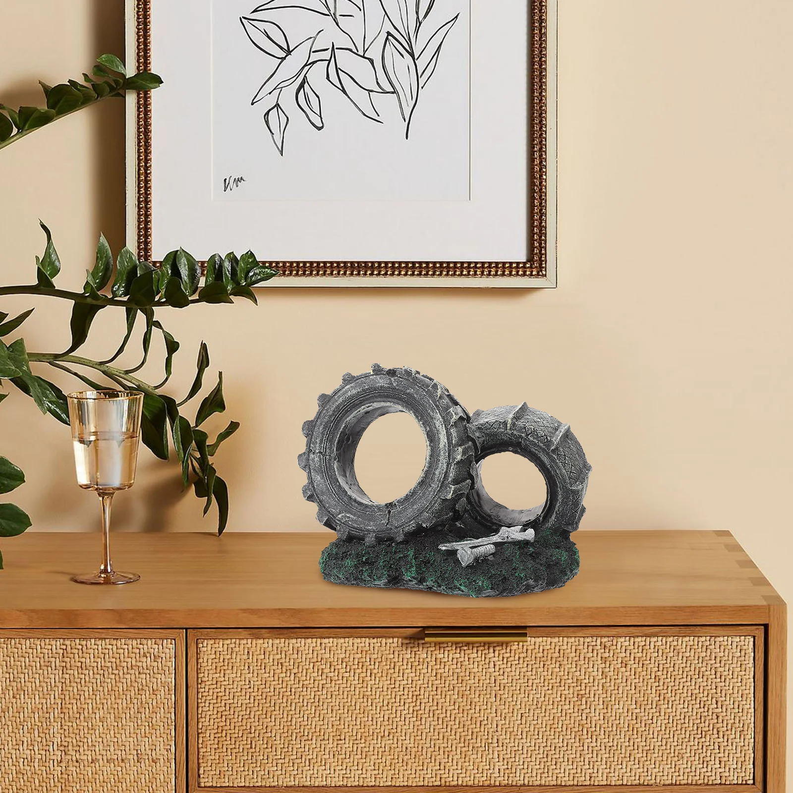 

Retro Tire Ornaments Vintage Office Decor Accessories Resin Tyre Statue Gift Kitchen Vintage Vintage Office Decor Desk Man