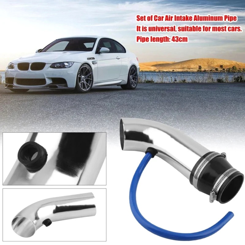 New 76mm Car Refitted Winter Mushroom Head Air Filter Intake Pipe Filter High Flow High Cold Air Aluminum Pipe Kit