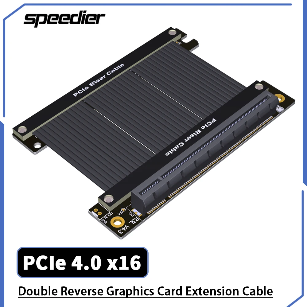 

Riser Silver PCIe Riser Cable 4.0 X16 PCI Express Riser Extender Flexible GPU Single Reverse Gaming For ITX A4 Mini PC Case