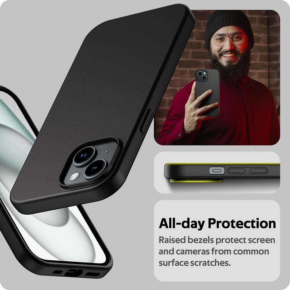Solid Black Ultra Thin Matte Silicone Soft TPU Phone Case Cover
