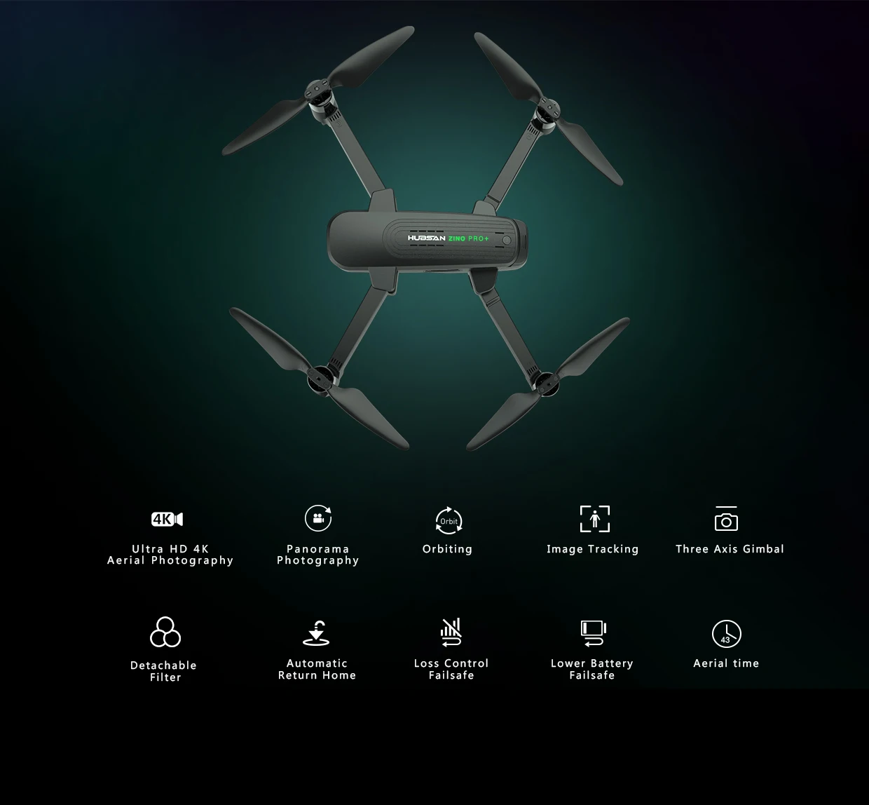 Hubsan Zino Pro Plus 4K Drone, HUASAN ZinO PRO+ 4KII Orbit 5 Ultra AD 4K Panorama