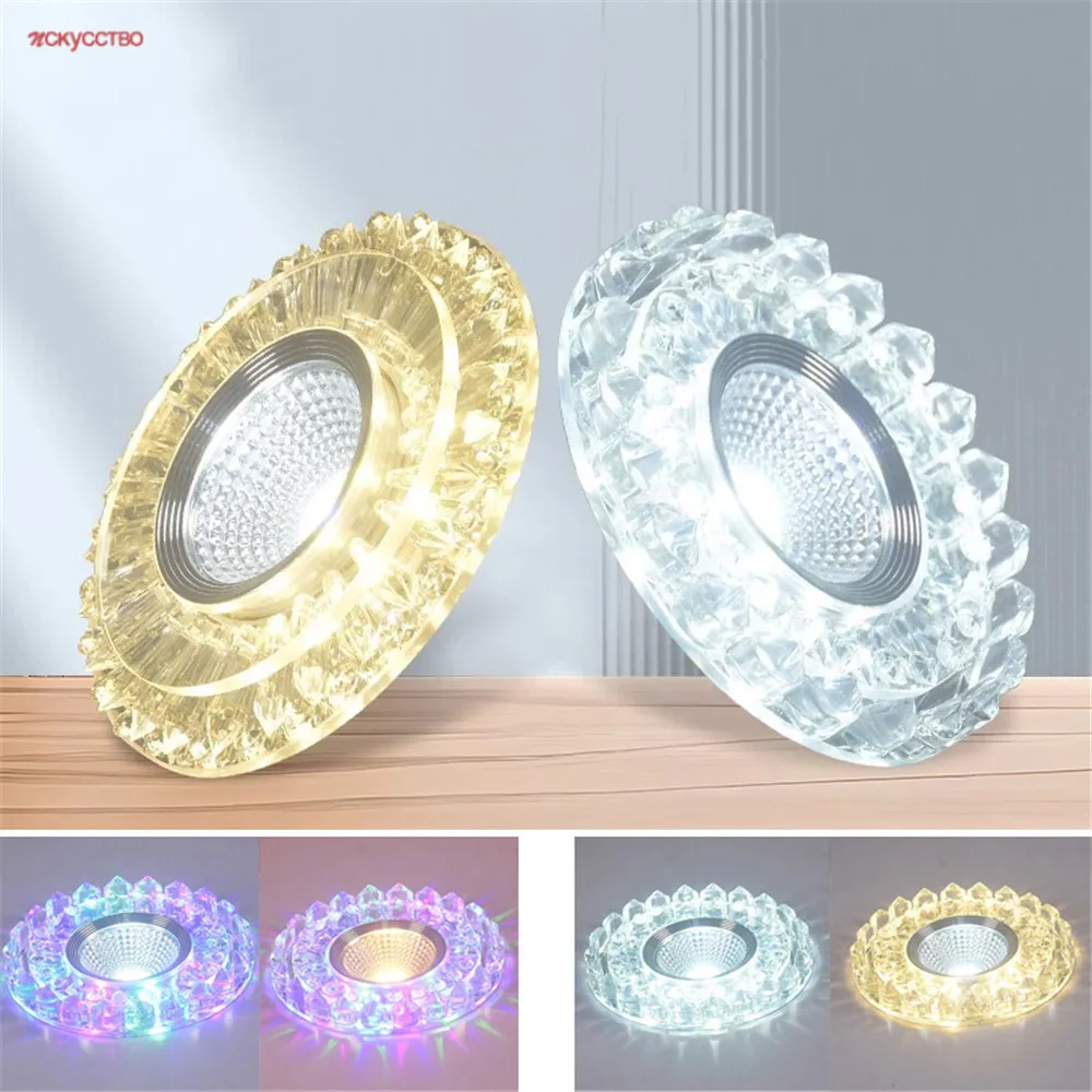 2025 크리스탈 조각 RGB LED 다운라이트 디밍 컬러 거실 홈시어터 KTV..