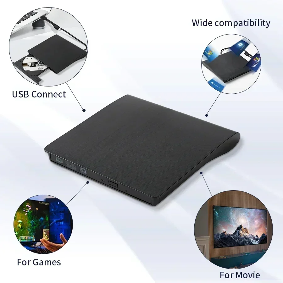 External DVD RW CD Writer USB 3.0 DVD Recorder Portable Slim Optical Drive Burner Reader Player Tray Type Portable For PC Laptop dvd drive dvd writer external optical drive