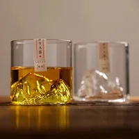 5 Oz 3D Guanshan Whiskey Glass Set Transparent Crystal Cup Suitable for Drinking Whiskey Cognac Cocktail Ice Wine Glass 2