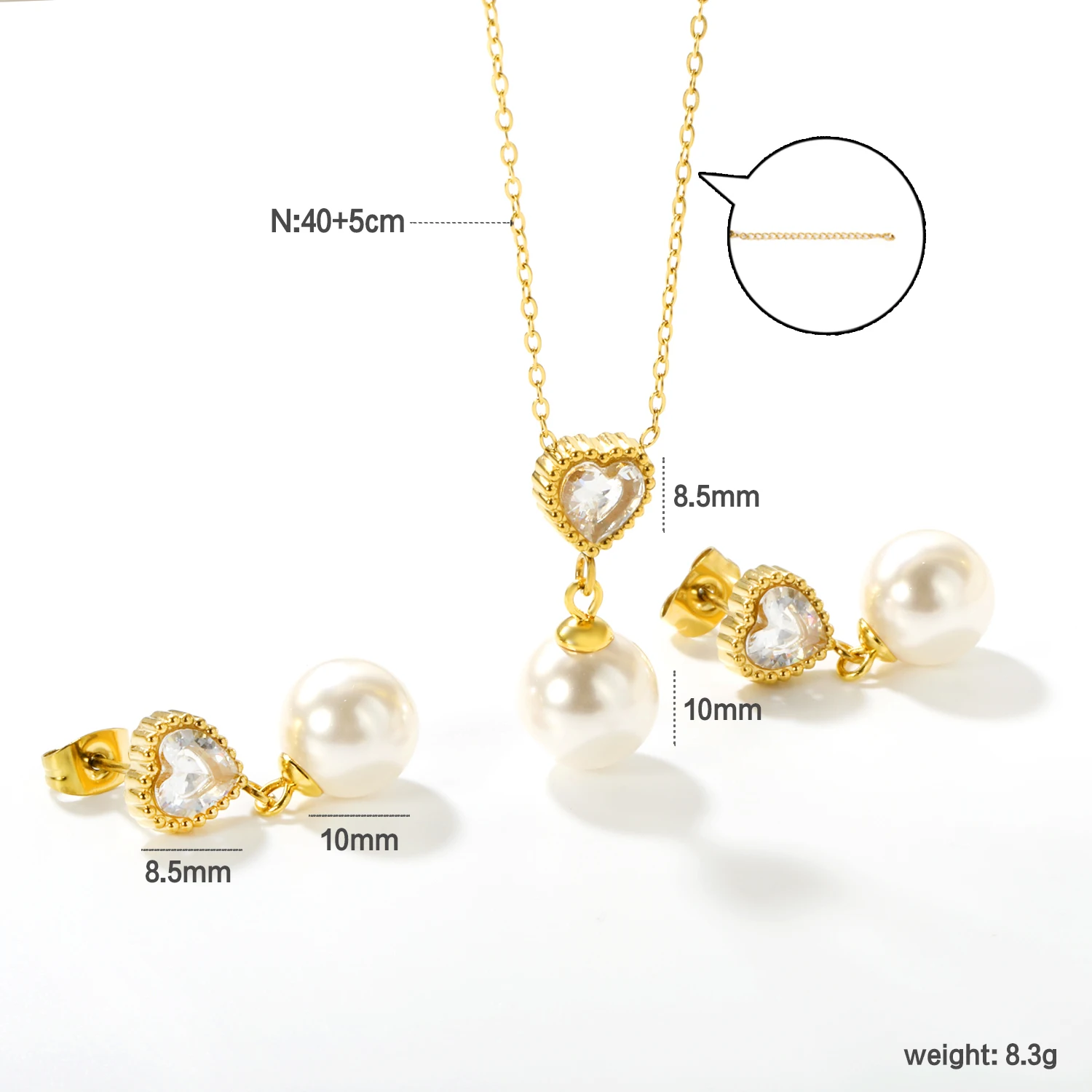 LUXUKISSKIDS Stainless Steel Set Jewelry Woman Imitation Round Pearl Jewellry Sets Wedding Party Dangle Drop Earrings Necklace 4 LUXUKISSKIDS Stainless Steel Set Jewelry Woman Imitation Round Pearl Jewellry Sets Wedding Party Dangle Drop Earrings Necklace - Image 4