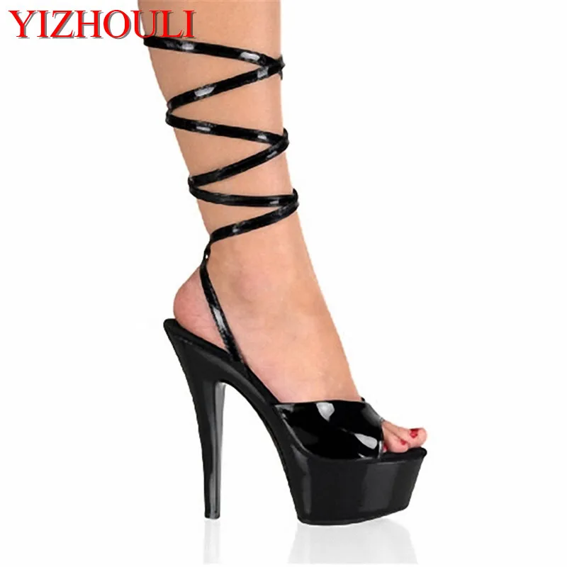 

Top Grade Fashionable 15CM Cut-Outs Design PU Leather High Heel Shoes Platforms , Wedding Shoes, Sexy Party dance shoes