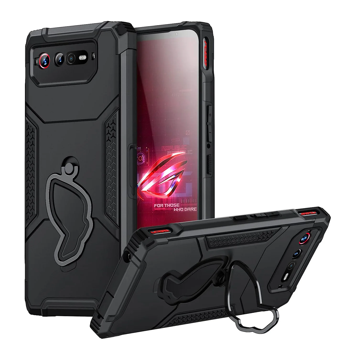 Heavy Duty Shockproof Phone Case with Ring Stand & Heat Dissipation - Military Grade Protection