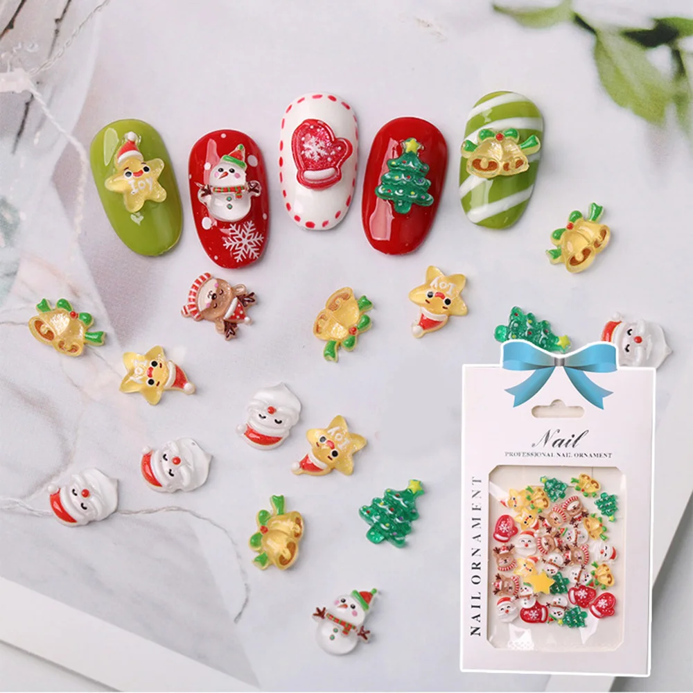 

Christmas Resin Nail Patch Nail Diamonds Nail Decoration Nail Accessories Nail Art Acrylic Nail Beauty INS DIY Manicure 1sheet