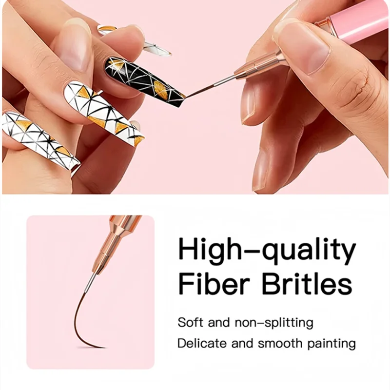 Nail Art Liner Brushes Set Elongated Lines Striping Drawing UV Gel Painting Nail Design Pen 5 Pcs nail art brushes,nail brushes,nail art tools,gel nail tools