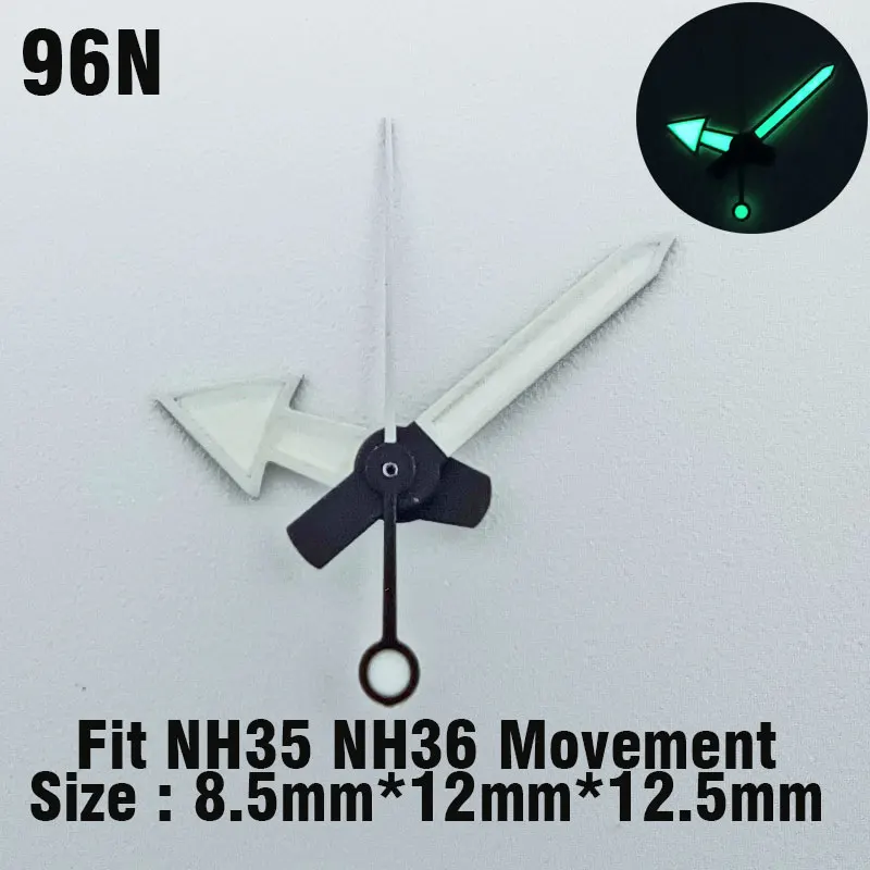 시계 바늘 녹색 발광 포인터 부품, NH34 NH35 NH36 NH70 4R35 4R36 7S 에 적합, 자동 무브먼트 교체 액세서리