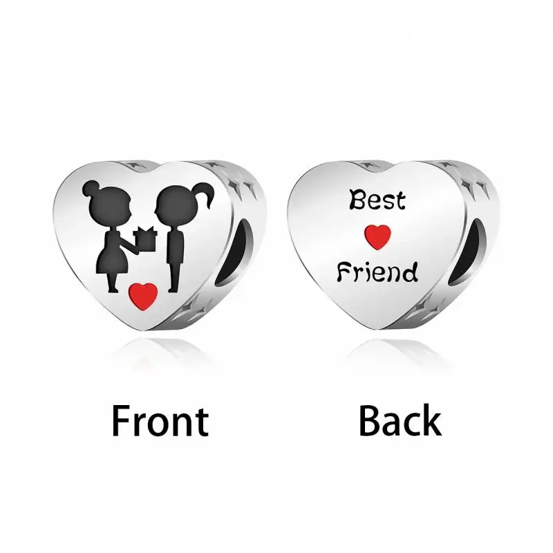 FC Jewelry Fit Original Charm Bracelet 925 Sterling Silver BFF Friendship Best Friends Forever Bead For Making Women Berloque 5