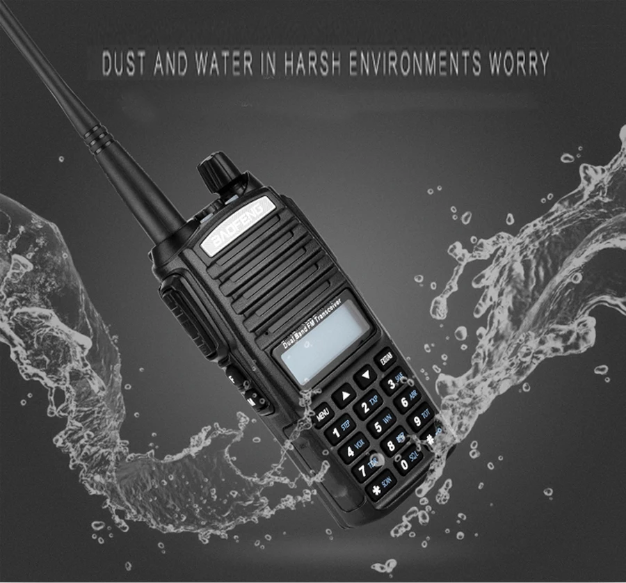 High Power 8W Baofeng UV-82 Walkie Talkie UV82 Dual Band VHF UHF FM Transceiver 10KM Long Range Hunting Two Way Ham CB Radio 2
