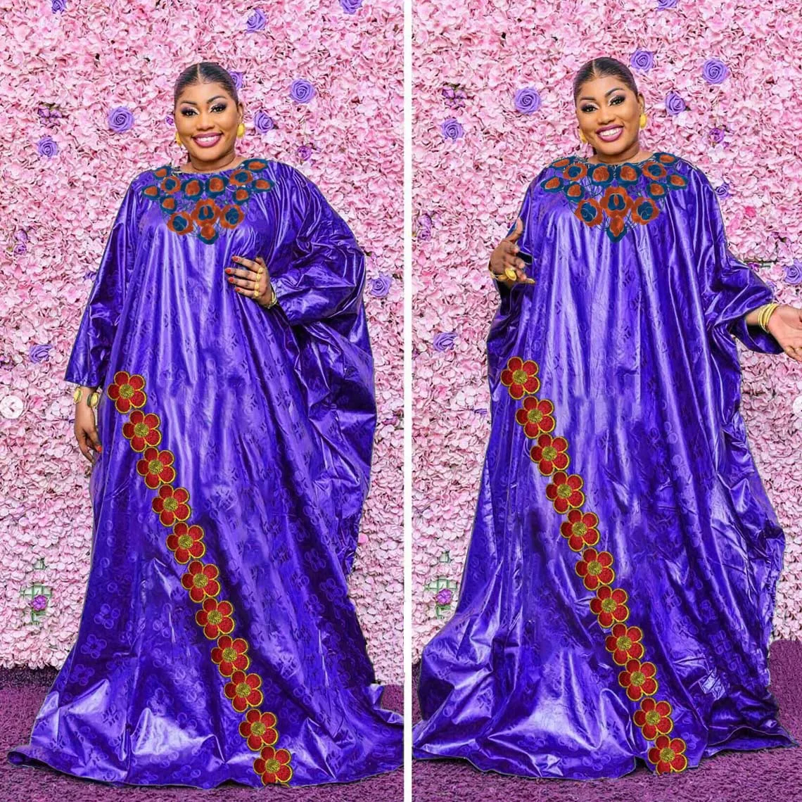 

Embroidery Bazin Riche Long Dresses For Ceremony Party Women Loose Style Bazin Riche Evening Gowns Top Quality Dashiki Robe