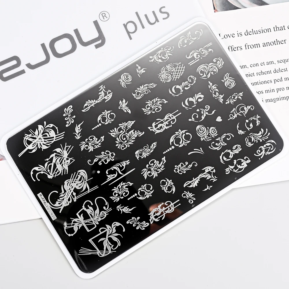 

Flower Leaves Nail Art Templates Stamping Plate Stainless Steel Leaf Butterfly Floral French Line Printing Stencil Nail Art Tool