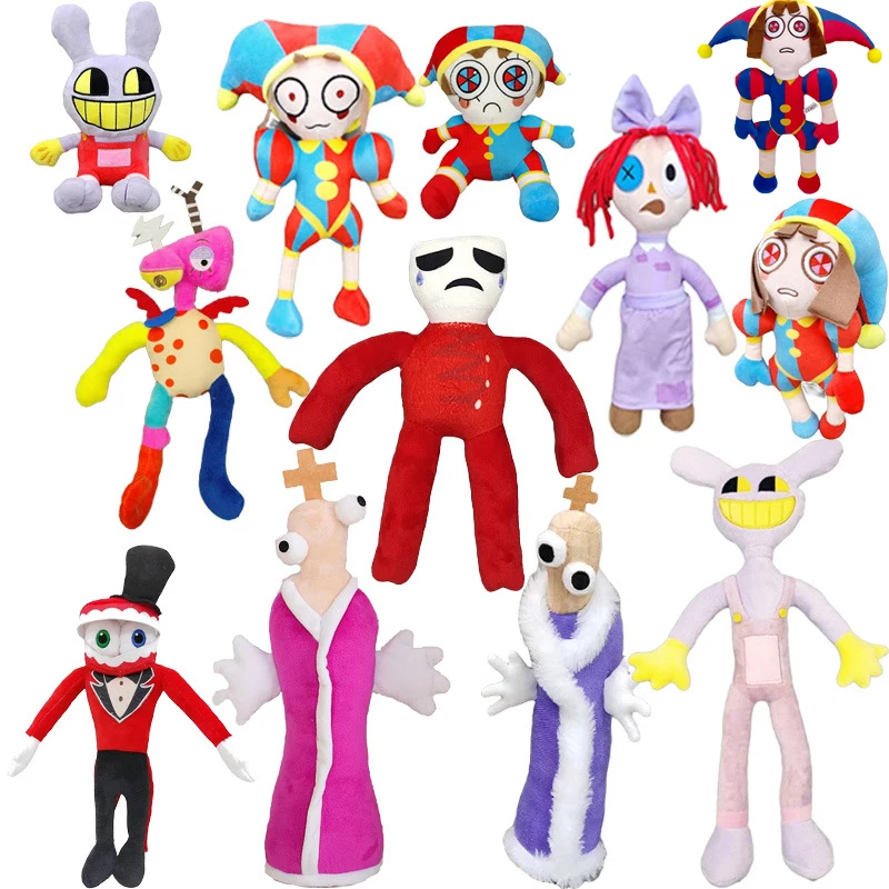 L'incroyable peluche de cirque numérique, 11,2 » cirque numérique en peluche  jouets, Pomni et Jax peluche Animal peluche poupée cadeau pour les enfants  et les Fans (pomni)