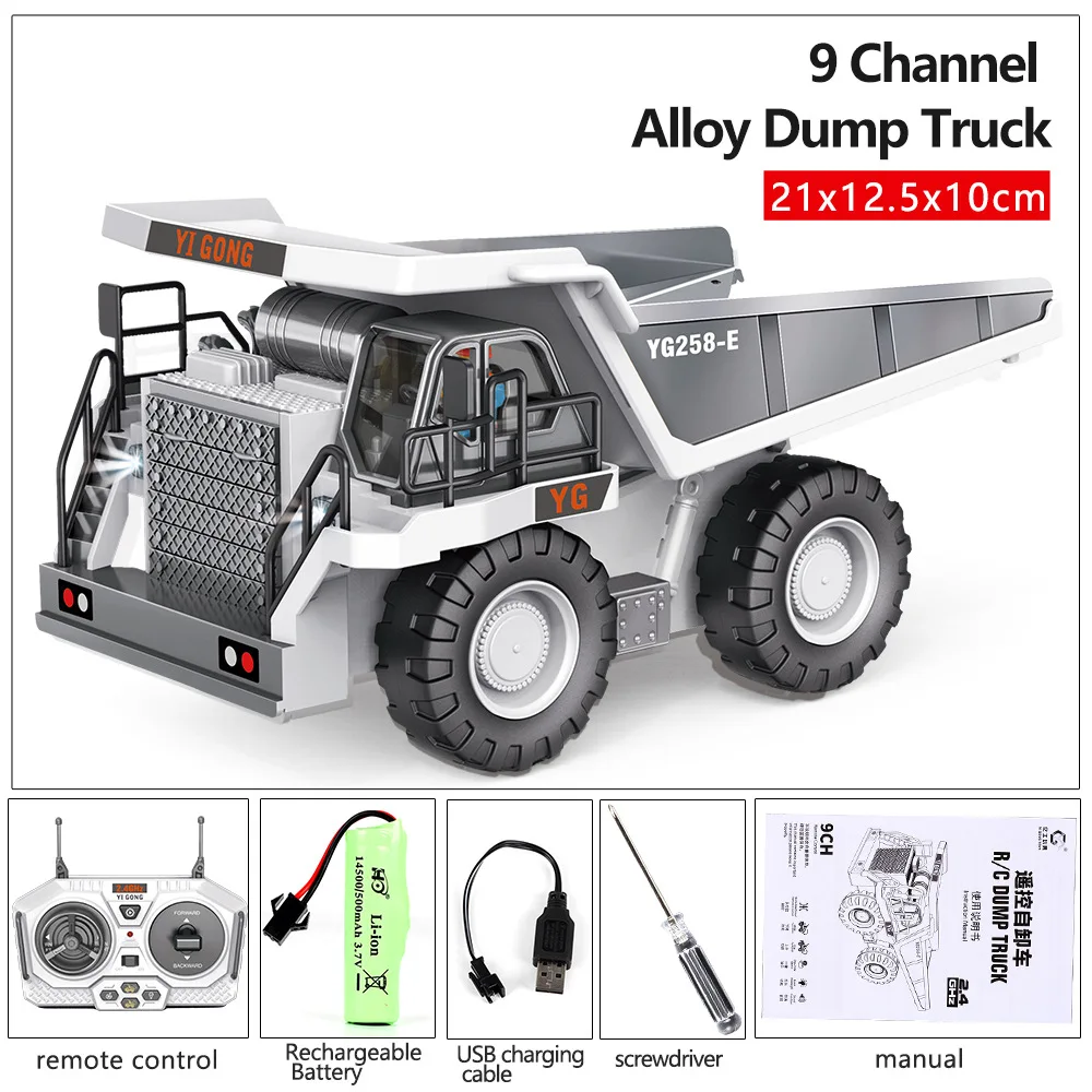 その他 Rc dump 1:24 9CH RC Alloy Dump Truck Car Engineering Vehicle