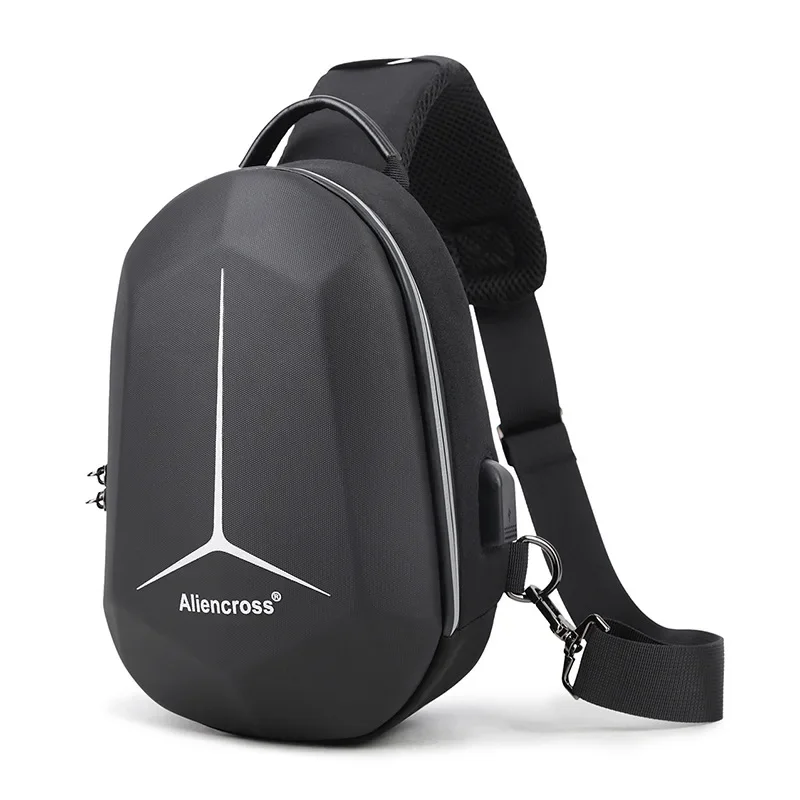Waterproof Chest Bag Designer Anti-theft Lock Crossbody Bag USB Charging Travel Shoulder High Quality Messenger Bags Male