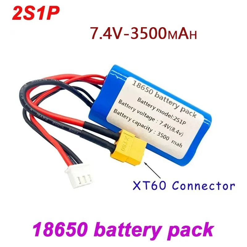 

Free Shipping 18650 battery pack 7.4V 2S1P 3500mAh lithium-ion rechargeable battery, suitable for various drone sound amplifiers