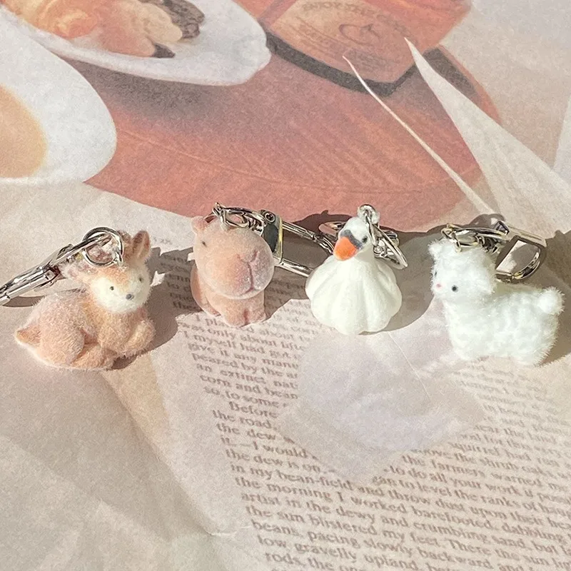 Charming Animal Keychain Collection: 3D Cartoon Resin Doll Pendant