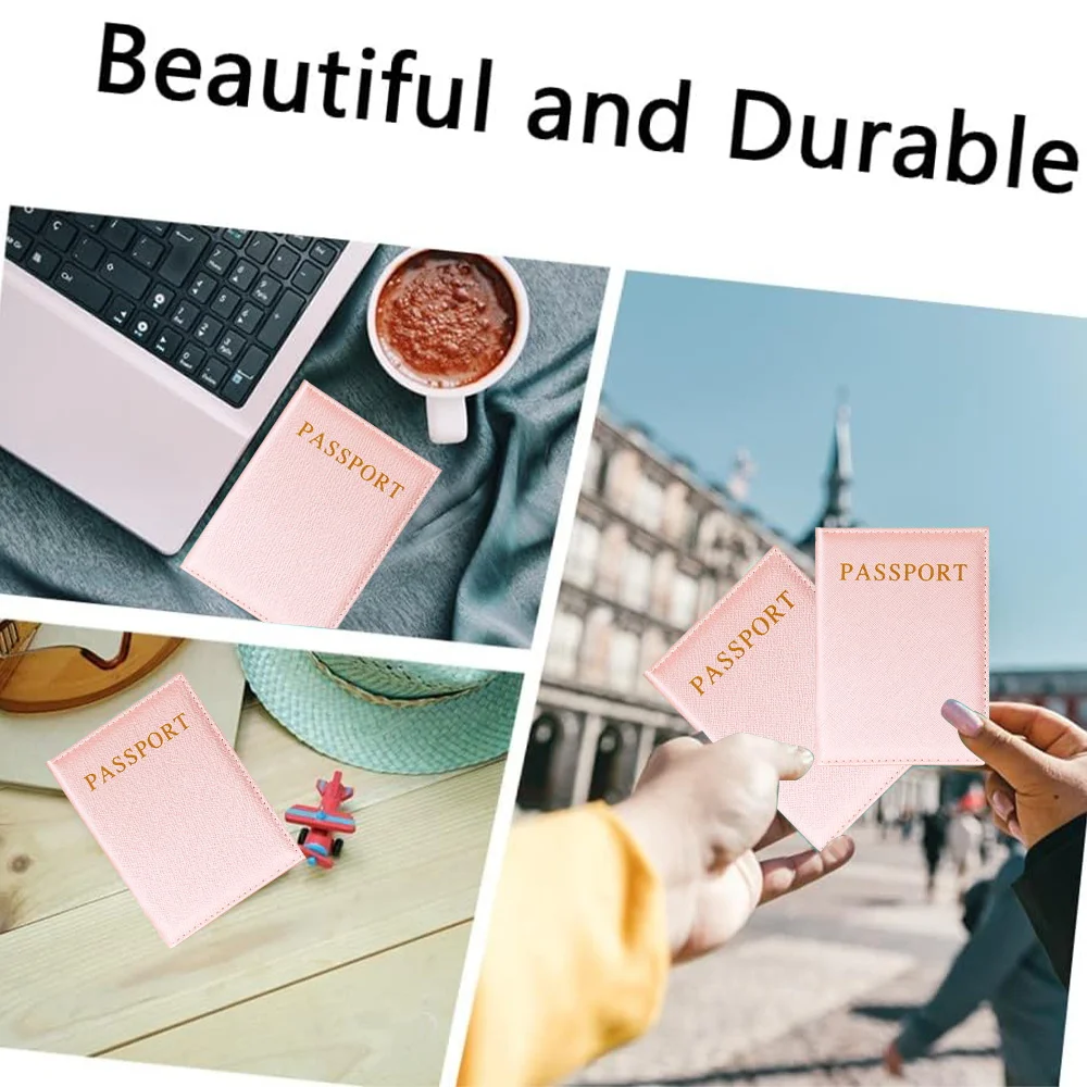 Passport Cover Pink Color Passport Holder Travel Waterproof Passport Protective Cover Fish Letter Series Travel Accessories