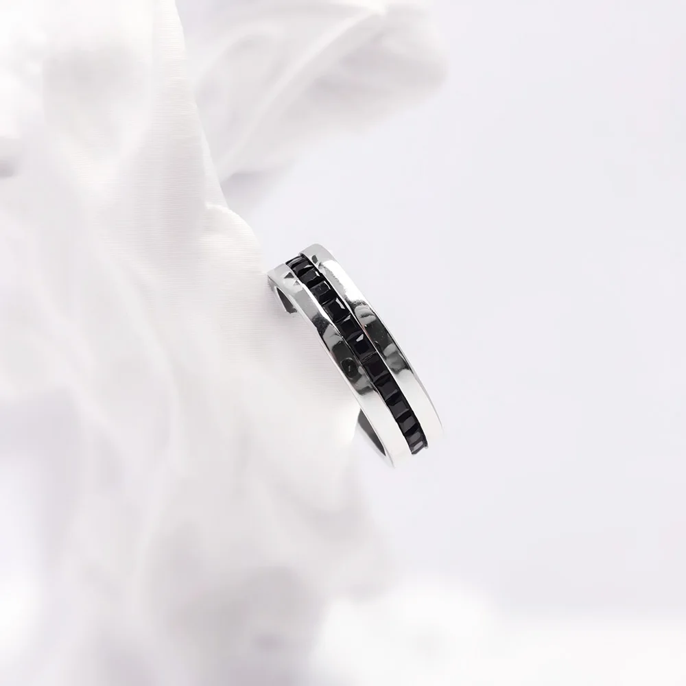Bandring mit schwarzen Steinen, Europa-Stil, Vintage-Stil, edler Schmuck für Damen und Herren, Sommer, brandneues Geschenk aus reinem 925er-Sterlingsilber – Detail 8