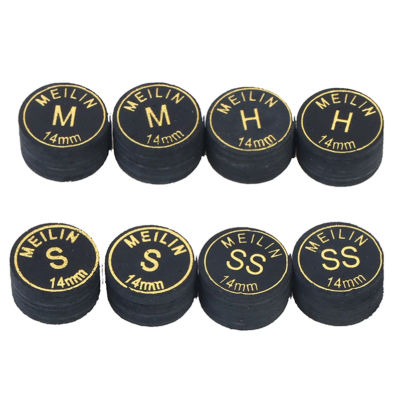 Billiard Heads 2 Pcs/lot 14mm Japanese Multi-Ply Heads Black Gold Professional Fancy Nine-Ball Cue Head Snooker Billiard Heads Hard Soft