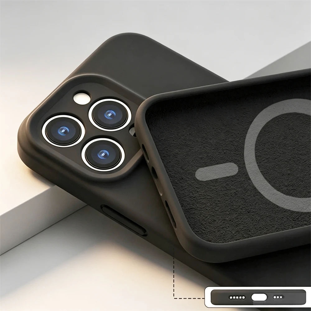 Premium Magnetic Liquid Silicone Case with Precision Camera Protection