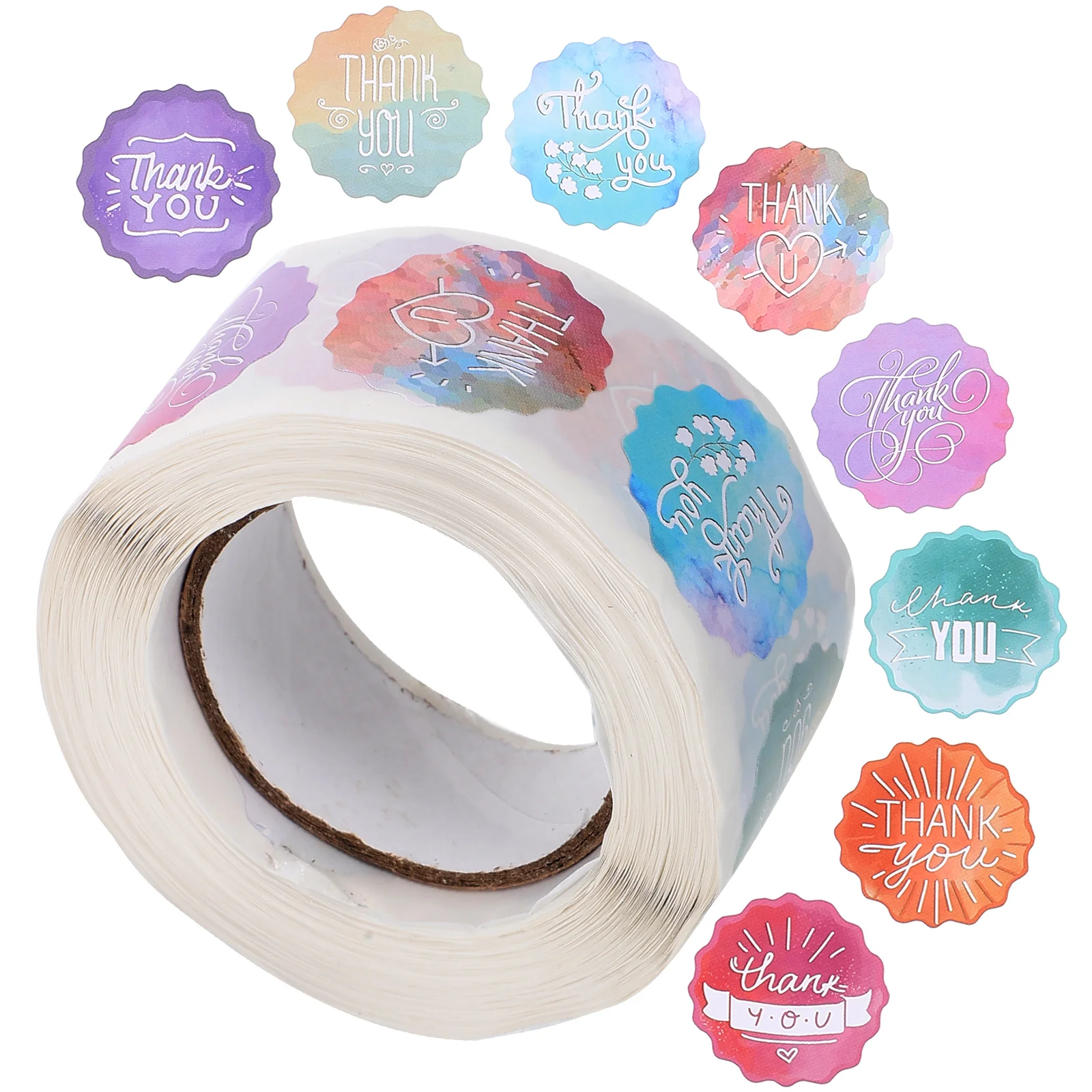 

Flowers Self-adhesive Sealing Sticker Tag Copper Plate Stickers Thank You Decal
