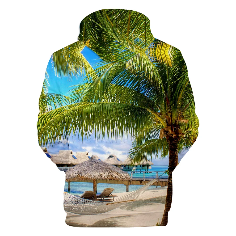sweater hoodie 2022 Men's/Women's Fall/Winter Hoodie 3D Printed Ocean Sky Hawaii Beautiful Seascape Sweet Beach Hoodie big hoodie