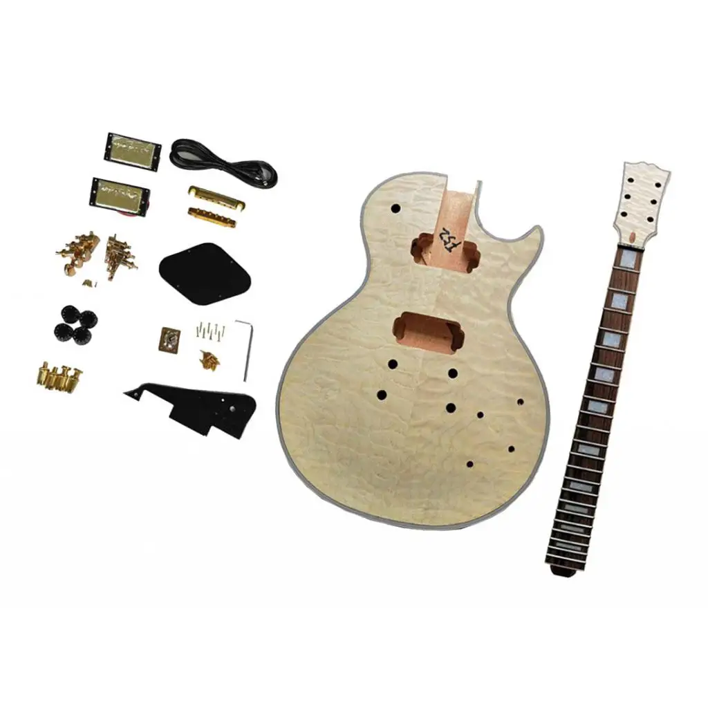 Water Rippling LP Guitar Material Kit African Neck Instrument