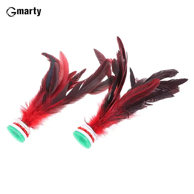 2pcs Feather Jianzi Colorful Feathers Shuttlecock Portable Foot Kick Handwheel Feather Shuttlecock Fitness Entertainment feather shuttlecock jianzi shuttlecock