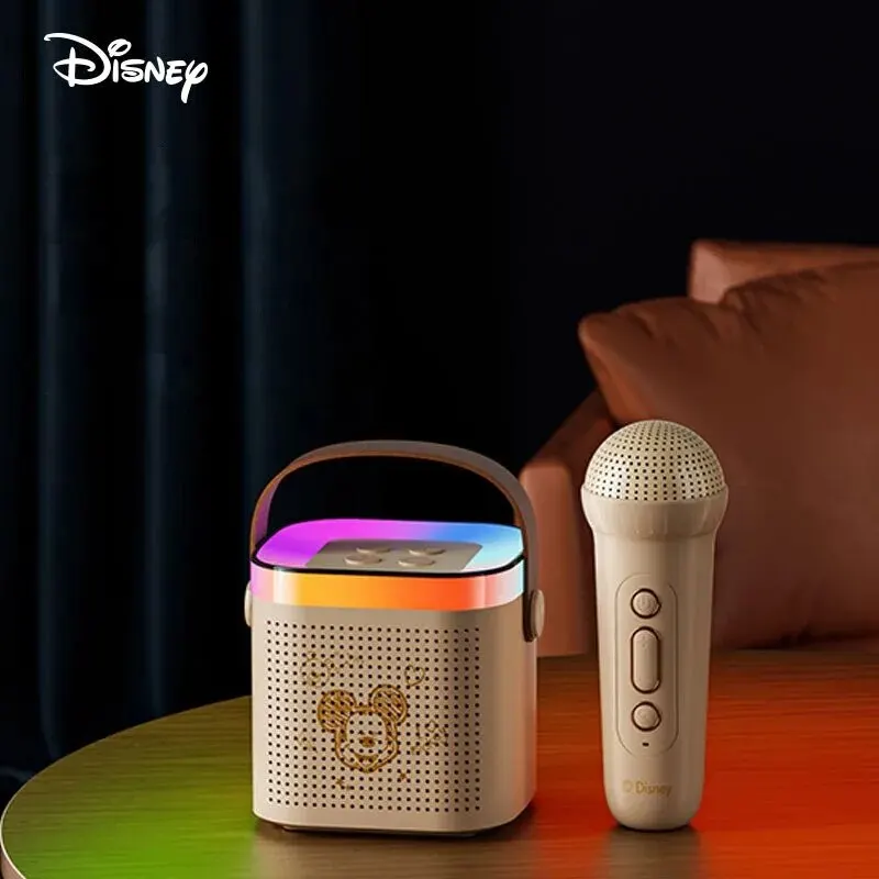 Disney A1S Handheld Mic Bluetooth TF Audio Loudspeaker Microphone Speaker Set Portable Family KTV Multifunctional Playback New