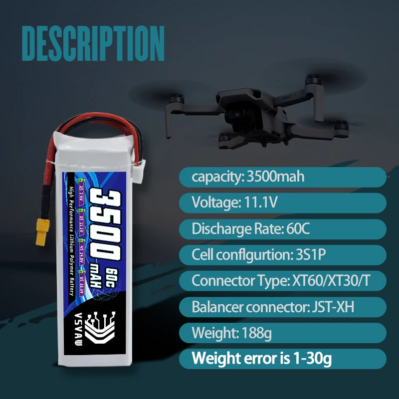 Connecteurs drone XT60/T/JST/XT30 - Lot 1 ou 3 pièces