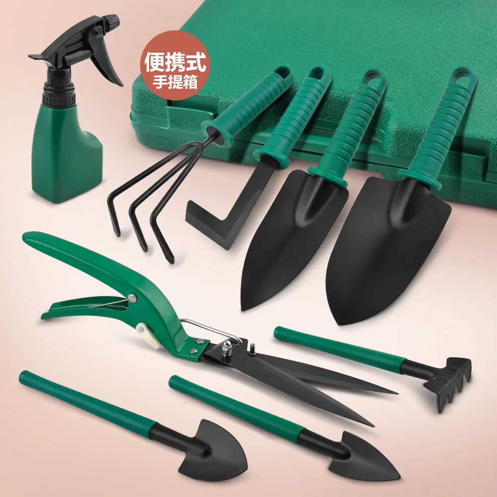 

10Pcs Professional Garden Pruning Tool Set Fruit Tree Pruning Shear Planting Tool Rake Knife Spray Bottle Shovel for Garden Plan
