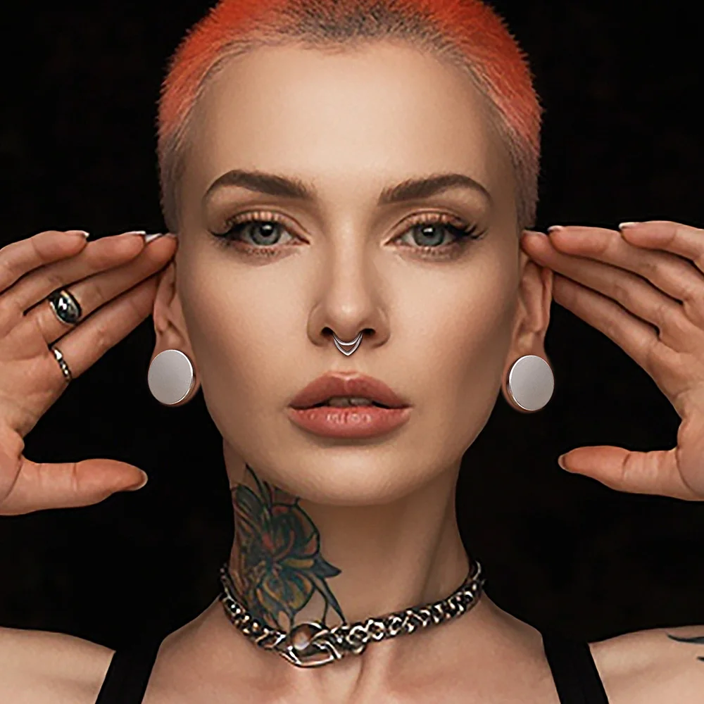 Casvort 2pcs kleine Größen grundlegende Ohr messer Tunnel Stecker Septum Bullet Keeper Piercing Körpers chmuck Expander Edelstahl – Detail 18