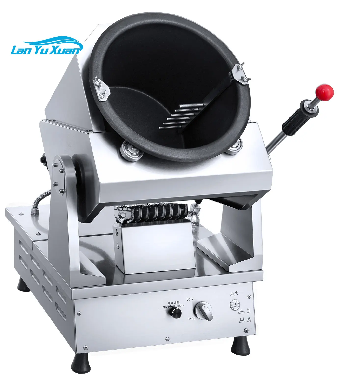 

Stainless Steel Big Capacity Industrial Automatic Gas Heated Meat Floss Rice Fired Stir Fryer Machine