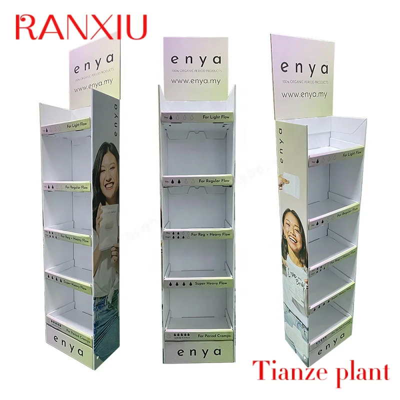 CustomOEM Customized Supermarket Carton Floor Stand Retail Paper Cardboard Floor Display Shelf