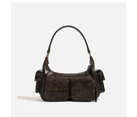 Small Double Pockets Shoulder Bags for Women 2024 New Fashion Trend Designer Underarm Bag Female Handbags and Purses Retro - Image 2