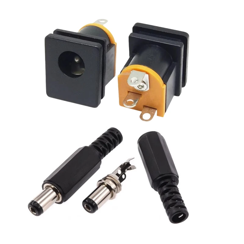 

10pcs 5.5X2.1mm DC Power Female Jack Plugs Socket + Plug Male SMD PCB Mounting DC015 Connetors Kit DIY Adapter Connector