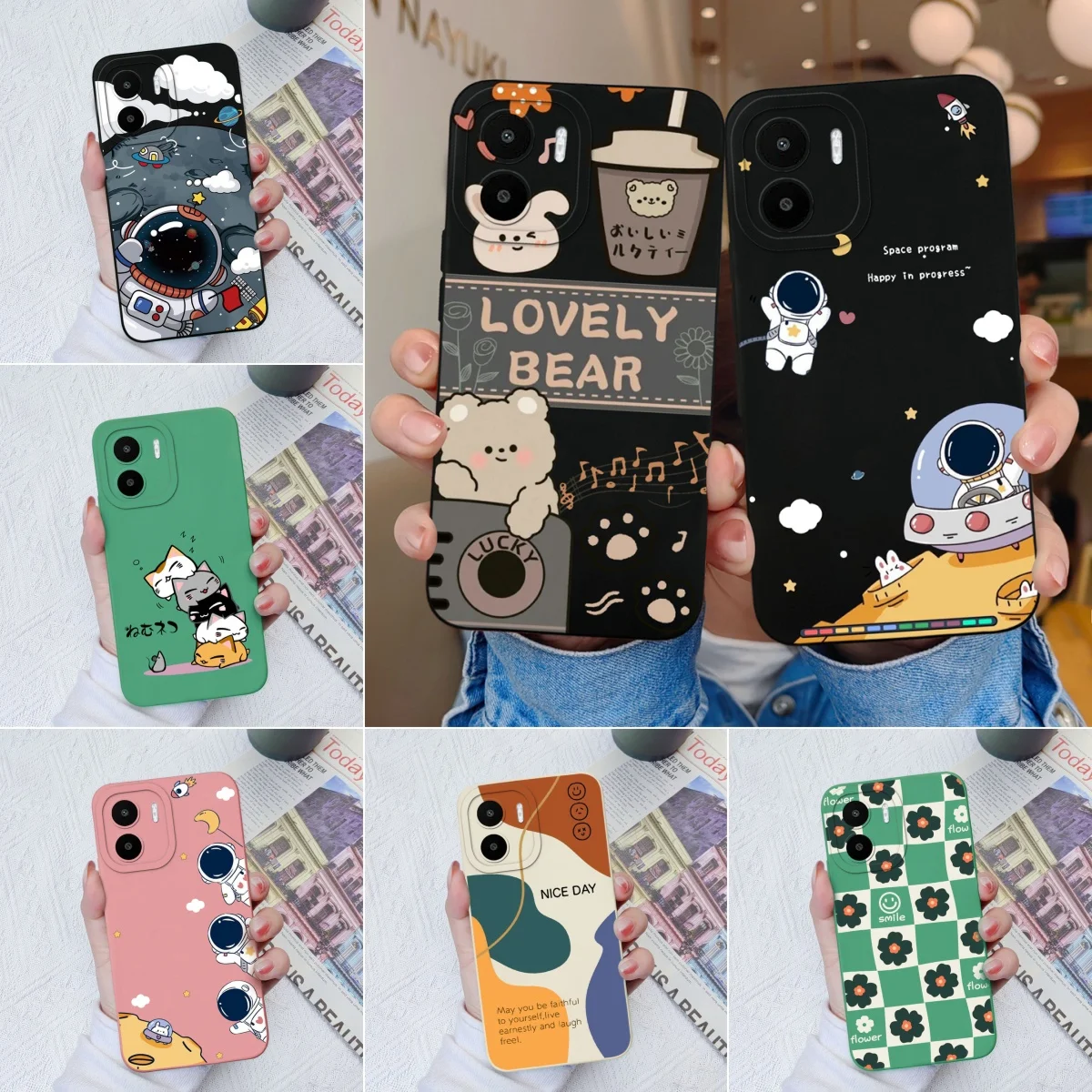 Per Xiaomi Redmi A1 A1 Plus 2022 4G Funda Cute Milk Tea Bear Cover Custodia Antigraffio In Silicone Morbido Liquido Per Redmia2 A2 + Coques