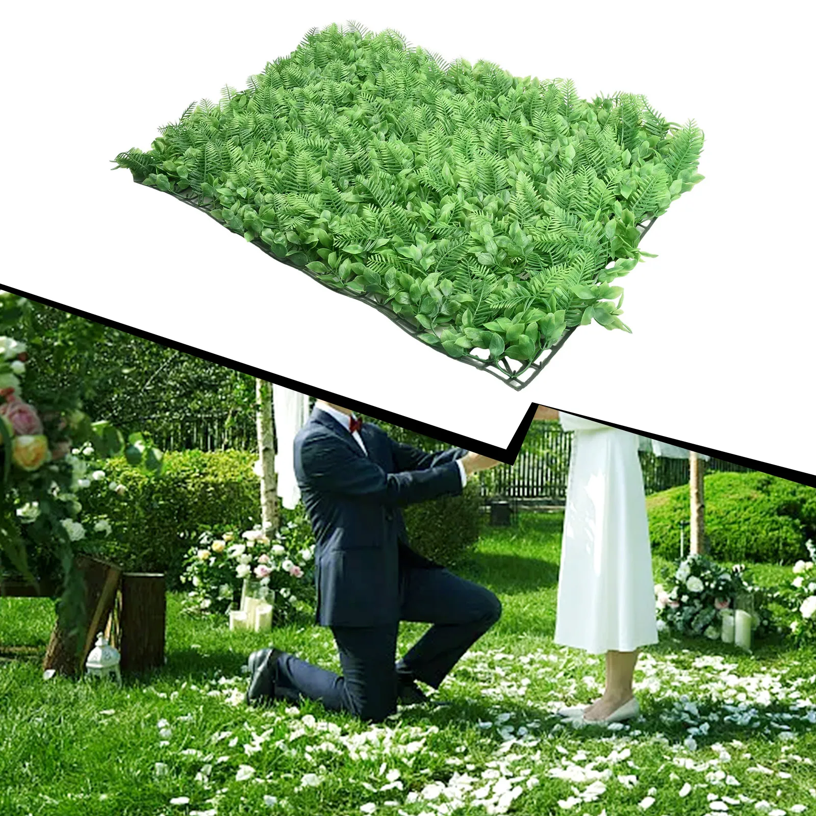 

1PCS Artificial Turf Green Grass Square Plastic Lawn Plants Home Wall Decoration Plants Durable 40x60cm/50x50cm Optional