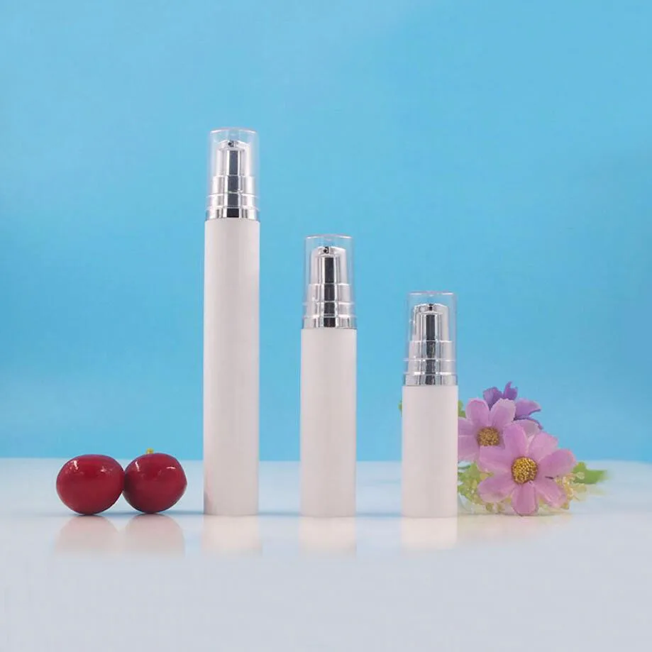 5ML10ml15ml white airless bottle vacuum pump clear lid lotion emulsion serum sample eye essence skin care sprayer toner packing