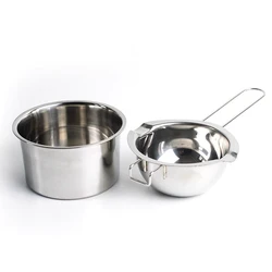 Dual Capacity Wax Melting Boiler Pot with Heat Resistant Handle for Versatile Crafting and Candy Making (600ml set)