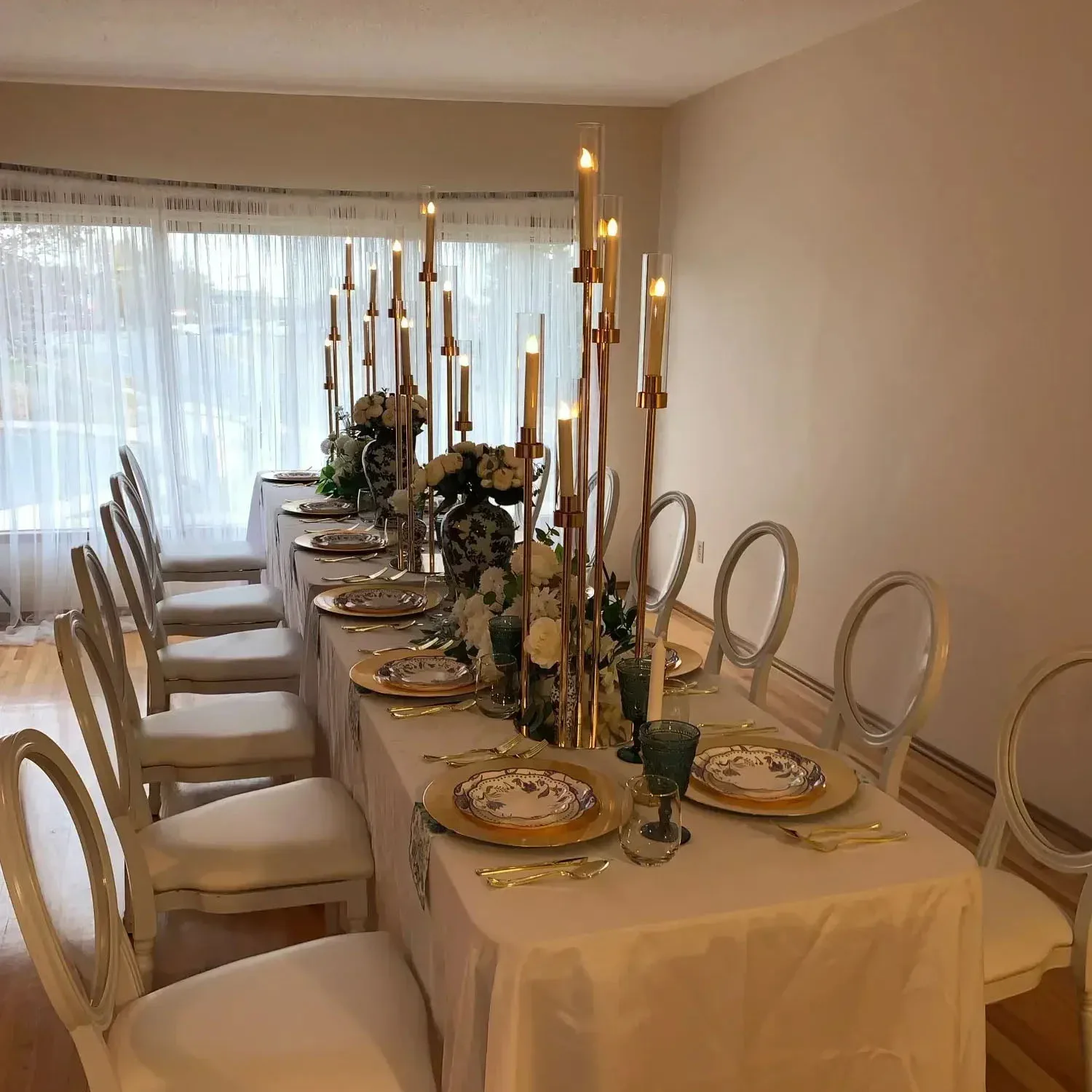 New Arrival Gold Centerpiece 5 Head Candelabra Tall Candle Holder for Table Decoration Wedding Event Party Aisle Stage