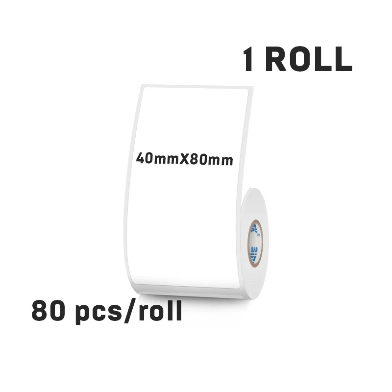 40 مللي متر عرض الحرارية التسمية ملصق أبيض ذاتية ا...