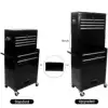 Rolling Tool Box, 3 in 1 Steel Tool Chest with 6-Drawer & 2 Cabinet for Workshop Garage Black Upgraded Large Capacity 2