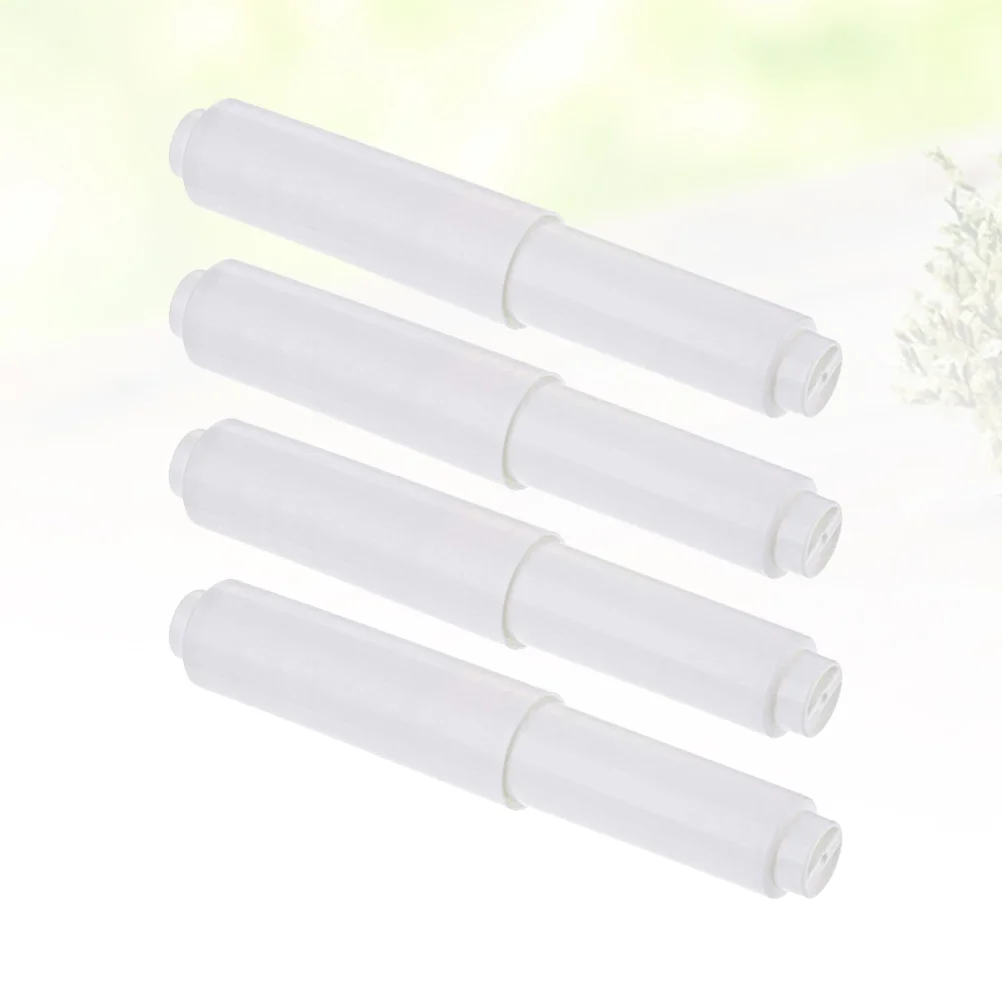 

4pcs Towel Rack Bathroom Toilet Paper Towel Spring Coil Rod Paper Winder Holer Flexible (White)